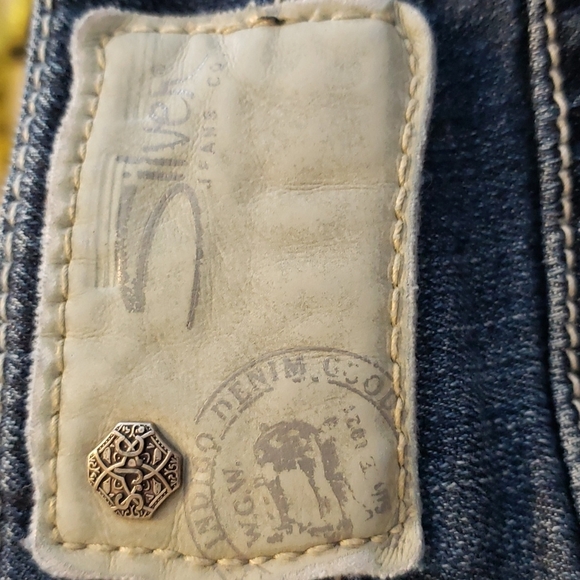 Silver Mid Rise Broken In Double S Pocket Distressed Jeans Western Suki Rodeo - Picture 10 of 16